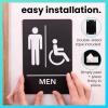 imageExcelMark Restroom Sign for Business  ADA Compliant Braille Bathroom Sign with Double Sided Tape to Secure Perfectly in Less Than a Minute  Size 9 x 6 Inch UnisexMens  Womens Handicap wWash Hands