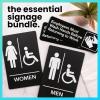 imageExcelMark Restroom Sign for Business  ADA Compliant Braille Bathroom Sign with Double Sided Tape to Secure Perfectly in Less Than a Minute  Size 9 x 6 Inch UnisexMens  Womens Handicap wWash Hands