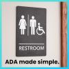 imageExcelMark Restroom Sign for Business  ADA Compliant Braille Bathroom Sign with Double Sided Tape to Secure Perfectly in Less Than a Minute  Size 9 x 6 Inch UnisexUnisex Handicap wWash Hands