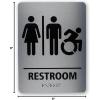 imageExcelMark Restroom Sign for Business  Brushed Aluminum ADA Compliant Braille Bathroom Sign with Double Sided Tape for Easy Installation  Heavy Duty  Size 8 x 6 Inch Men HandicapUnisex Handicap