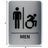 imageExcelMark Restroom Sign for Business  Brushed Aluminum ADA Compliant Braille Bathroom Sign with Double Sided Tape for Easy Installation  Heavy Duty  Size 8 x 6 Inch Men HandicapMen Handicap