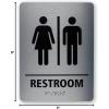 imageExcelMark Restroom Sign for Business  Brushed Aluminum ADA Compliant Braille Bathroom Sign with Double Sided Tape for Easy Installation  Heavy Duty  Size 8 x 6 Inch Men HandicapUnisex