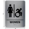 imageExcelMark Restroom Sign for Business  Brushed Aluminum ADA Compliant Braille Bathroom Sign with Double Sided Tape for Easy Installation  Heavy Duty  Size 8 x 6 Inch Men HandicapWomen Handicap