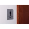 imageExcelMark Restroom Sign for Business  Brushed Aluminum ADA Compliant Braille Bathroom Sign with Double Sided Tape for Easy Installation  Heavy Duty  Size 8 x 6 Inch Men HandicapMen