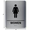 imageExcelMark Restroom Sign for Business  Brushed Aluminum ADA Compliant Braille Bathroom Sign with Double Sided Tape for Easy Installation  Heavy Duty  Size 8 x 6 Inch Men HandicapWomen