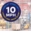 imageForklift Floor Decal Forklift Speed Limit Drive with Caution 11quotForklift Speed Limit 10 Mph Loads Low Drive Slow