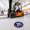 imageForklift Floor Decal Forklift Speed Limit Drive with Caution 11quotForklift Speed Limit 10 Mph Loads Low Drive Slow