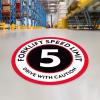 imageForklift Floor Decal Forklift Speed Limit Drive with Caution 11quotForklift Speed Limit Drive With Caution