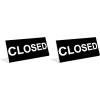 image3quot x 8quot Engraved Tabletop Pedestal Desk Sign  Closed  BlackWhite3x8 inches Pack of 2