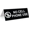 image3quot x 8quot Engraved Tabletop Tent Desk Sign  NO Cell Phone USE  BlackWhite