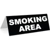image3quot x 8quot Engraved Tabletop Tent Desk Sign  Smoking Area  BlackWhite