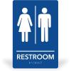 imageExcelMark 6quotx 9quotBlue ADA Bathroom Sign with Double Sided Tape Unisex HandicapUnisex