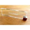 imageExcelMark Crystal Glass Name Plate  3quot x 10quot  Custom Engraved with Your Text  for Office Desk Use