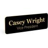 imageExcelMark Custom Name Tag  Engraved Name Badge with Pin or Magnetic Backing 16 Colors 6 Fonts and 2 Sizes to Choose from Gold wBlack Letters 1quotx 3quotBlackgold