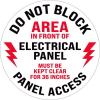 DO NOT BLOCK AREA IN FRONT OF ELECTRICAL PANEL