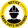 imageExcelMark Hard Hats Required Floor Decal Notice Hard Hats Required 15quotNotice Hard Hats Required