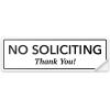 imageExcelMark No Soliciting Sign  SelfStick Label  Made in the USA Small  2quotx 6quot Black with Gold LettersWhiteBlack