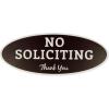 imageExcelMark No Soliciting Sign for House or Business  Durable IndoorOutdoor Sign  Easily Attach to Front Door  UV and Weather Resistant Extra Large  45quotx 11quot Dark Brown with White Letters