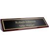 imageExcelMark Personalized Walnut Wood Business Desk Black Name Plate with Gold Letters  2quotx 8quotRosewood