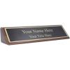 imageExcelMark Personalized Walnut Wood Business Desk Black Name Plate with Gold Letters  2quotx 8quotWalnut