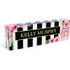 imageExcelMark Premium Clear Acrylic Glass Block Unique Designed Name Plates for Your Desk  8quotx25quot  OrchidsFloral Pink