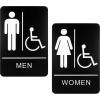 imageExcelMark Restroom Sign for Business  ADA Compliant Braille Bathroom Sign with Double Sided Tape to Secure Perfectly in Less Than a Minute  Size 9 x 6 Inch UnisexMens  Womens Handicap Set