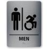 imageExcelMark Restroom Sign for Business  Brushed Aluminum ADA Compliant Braille Bathroom Sign with Double Sided Tape for Easy Installation  Heavy Duty  Size 8 x 6 Inch Men HandicapMen Handicap