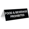imageFood ampamp Beverage Prohibited  3quot x 8quot Engraved Desk Sign  BlackWhite