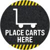 imagePlace Carts Here Floor Decal PLACE CARTS HERE 11quotPLACE CARTS HERE