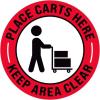 imagePlace Carts Here Floor Decal PLACE CARTS HERE 11quotPLACE CARTS HERE KEEP AREA CLEAR