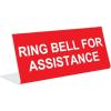 imageRing Bell for Assistance  3quot x 8quot Engraved Desk Sign  RedWhite