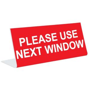 image3quot x 8quot Engraved Tabletop Pedestal Desk Sign  Please USE Next Window  REDWhite