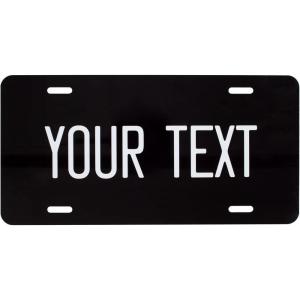 imageExcelMark Custom License Plate for Front of Car  Personalized Car Tags  6quotx 12quotUniversal Fit RedBlack