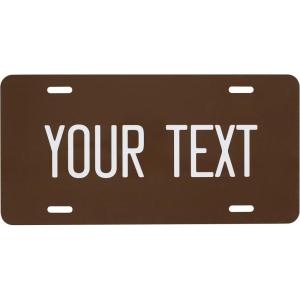 imageExcelMark Custom License Plate for Front of Car  Personalized Car Tags  6quotx 12quotUniversal Fit RedBrown