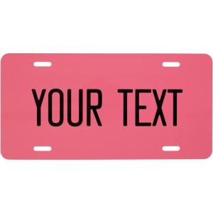 imageExcelMark Custom License Plate for Front of Car  Personalized Car Tags  6quotx 12quotUniversal Fit RedCoral