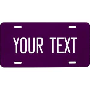 imageExcelMark Custom License Plate for Front of Car  Personalized Car Tags  6quotx 12quotUniversal Fit RedEggplant