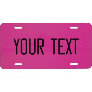 imageExcelMark Custom License Plate for Front of Car  Personalized Car Tags  6quotx 12quotUniversal Fit RedHot Pink