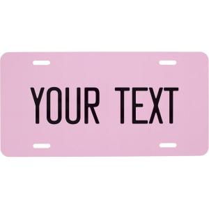 imageExcelMark Custom License Plate for Front of Car  Personalized Car Tags  6quotx 12quotUniversal Fit RedLight Pink