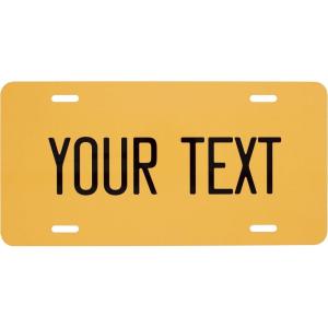 imageExcelMark Custom License Plate for Front of Car  Personalized Car Tags  6quotx 12quotUniversal Fit RedMarigold