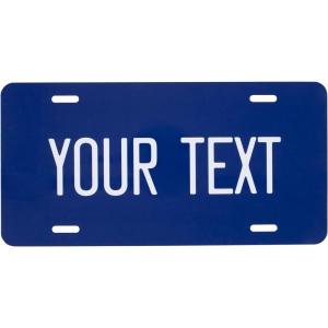 imageExcelMark Custom License Plate for Front of Car  Personalized Car Tags  6quotx 12quotUniversal Fit RedNavy Blue