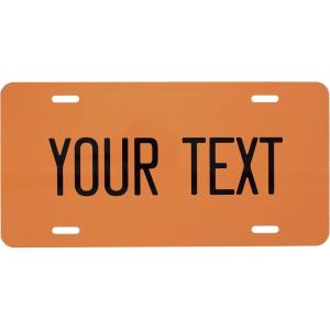 imageExcelMark Custom License Plate for Front of Car  Personalized Car Tags  6quotx 12quotUniversal Fit RedOrange