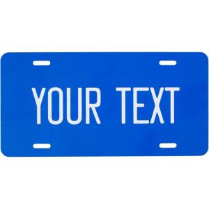 imageExcelMark Custom License Plate for Front of Car  Personalized Car Tags  6quotx 12quotUniversal Fit RedRoyal Blue