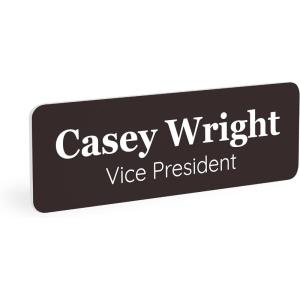 imageExcelMark Custom Name Tag  Engraved Name Badge with Pin or Magnetic Backing 16 Colors 6 Fonts and 2 Sizes to Choose from Gold wBlack Letters 1quotx 3quotBrownwhite