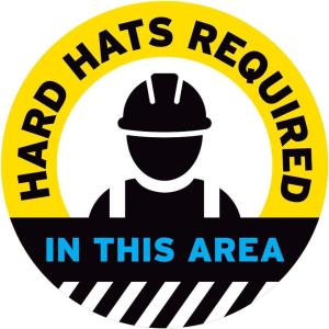 imageExcelMark Hard Hats Required Floor Decal Notice Hard Hats Required 15quotHARD HATS REQUIRED IN THIS AREA 2