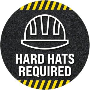 imageExcelMark Hard Hats Required Floor Decal Notice Hard Hats Required 15quotHard Hats Required