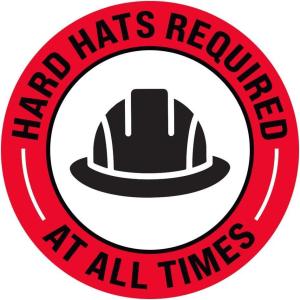 imageExcelMark Hard Hats Required Floor Decal Notice Hard Hats Required 15quotHard Hats Required at All Times