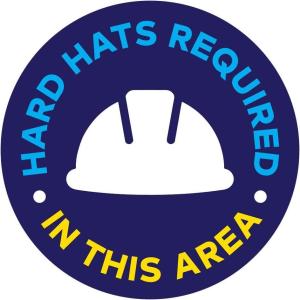 imageExcelMark Hard Hats Required Floor Decal Notice Hard Hats Required 15quotHard Hats Required in This Area 1