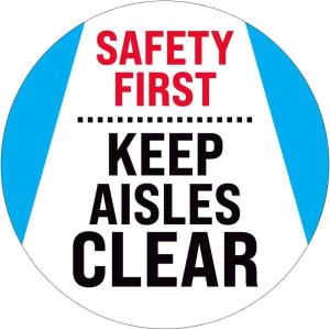 imageExcelMark Keep Aisles Clear Floor Decal Keep AISLES Clear 3 11quotSafety First Keep Aisles Clear
