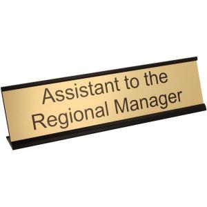 imageExcelMark Livin The Dream Desk Plate  2quotx 8quotNovelty Name Plate  Gold Name Plate with Black Desk HolderARM