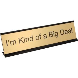 imageExcelMark Livin The Dream Desk Plate  2quotx 8quotNovelty Name Plate  Gold Name Plate with Black Desk HolderBIG DEAL